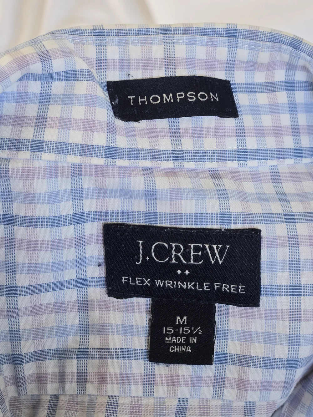 J. Crew Men's Blue, Purple/Pink & White Windowpane Dress Shirt